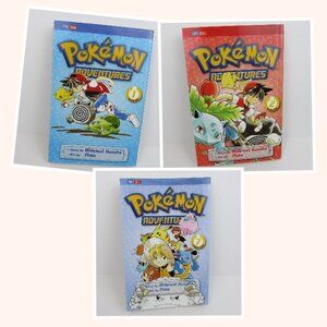 Pokemon Adventures Books Volumes 1, 2, & 7